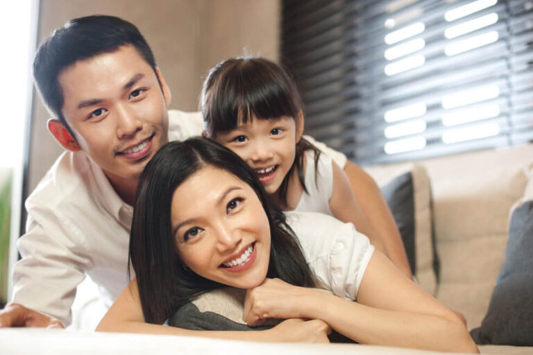 Happy family enjoying at home